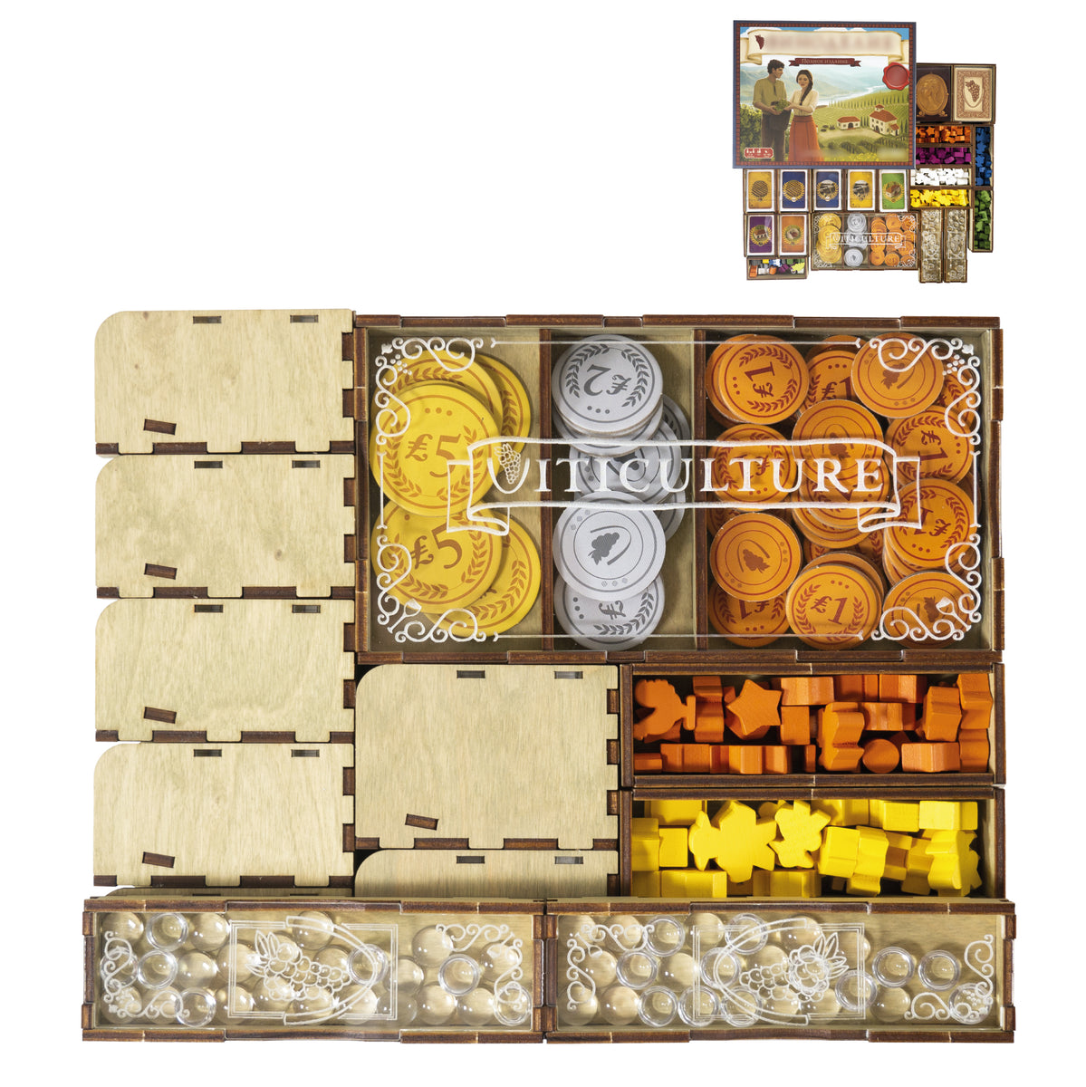 Viticulture Organizer Suitable for Essential Edition and Tuscany, Moor  Visitors, Visit from the Rhine Valley Expansions and Promo Cards