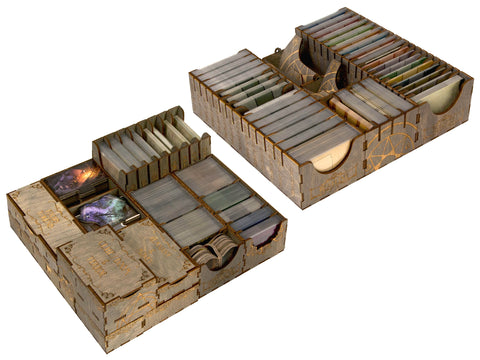 Board Game Storage System Compatible with Arkham Horror 3rd Edition and its Under Dark Waves, Dead of Night, and Secret of the Order Expansions