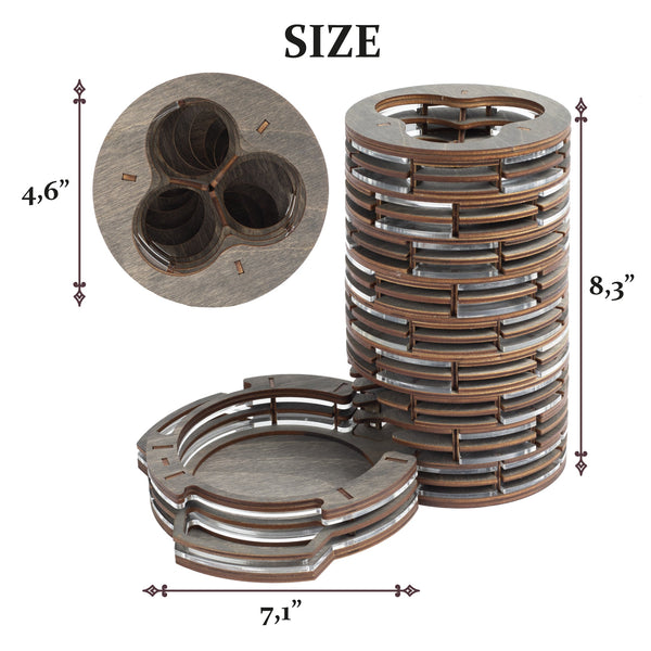 Dice rolling tower with interchangeable inserts