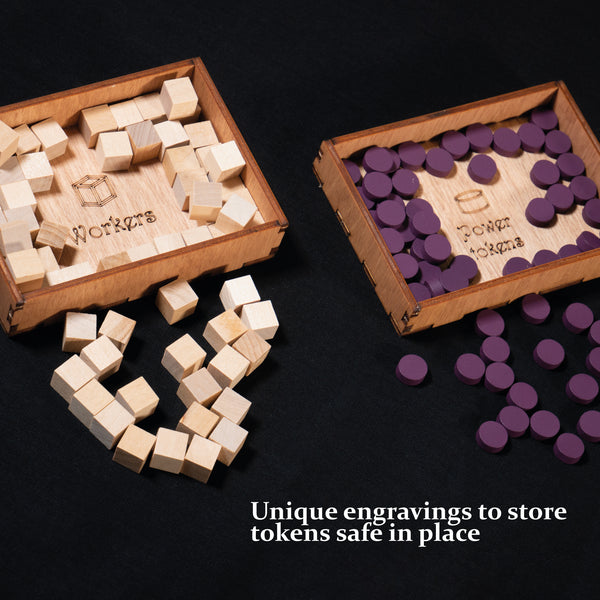 Terra Mystica wooden trays with laser cut engravings
