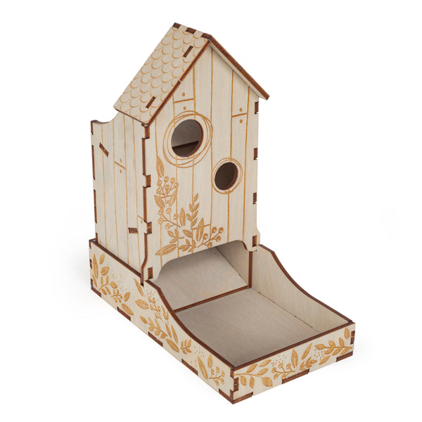 Wooden Dice Tower with Tray for Wingspan and Other Dice Board Games