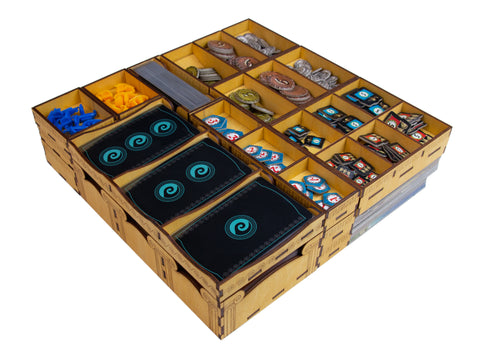 7 Wonders (2nd Edition) Board Game Organizer Made of Wood - Compatible with Base Game, 7 Wonders: Leaders, 7 Wonders: Cities and 7 Wonders: Armada Expansions