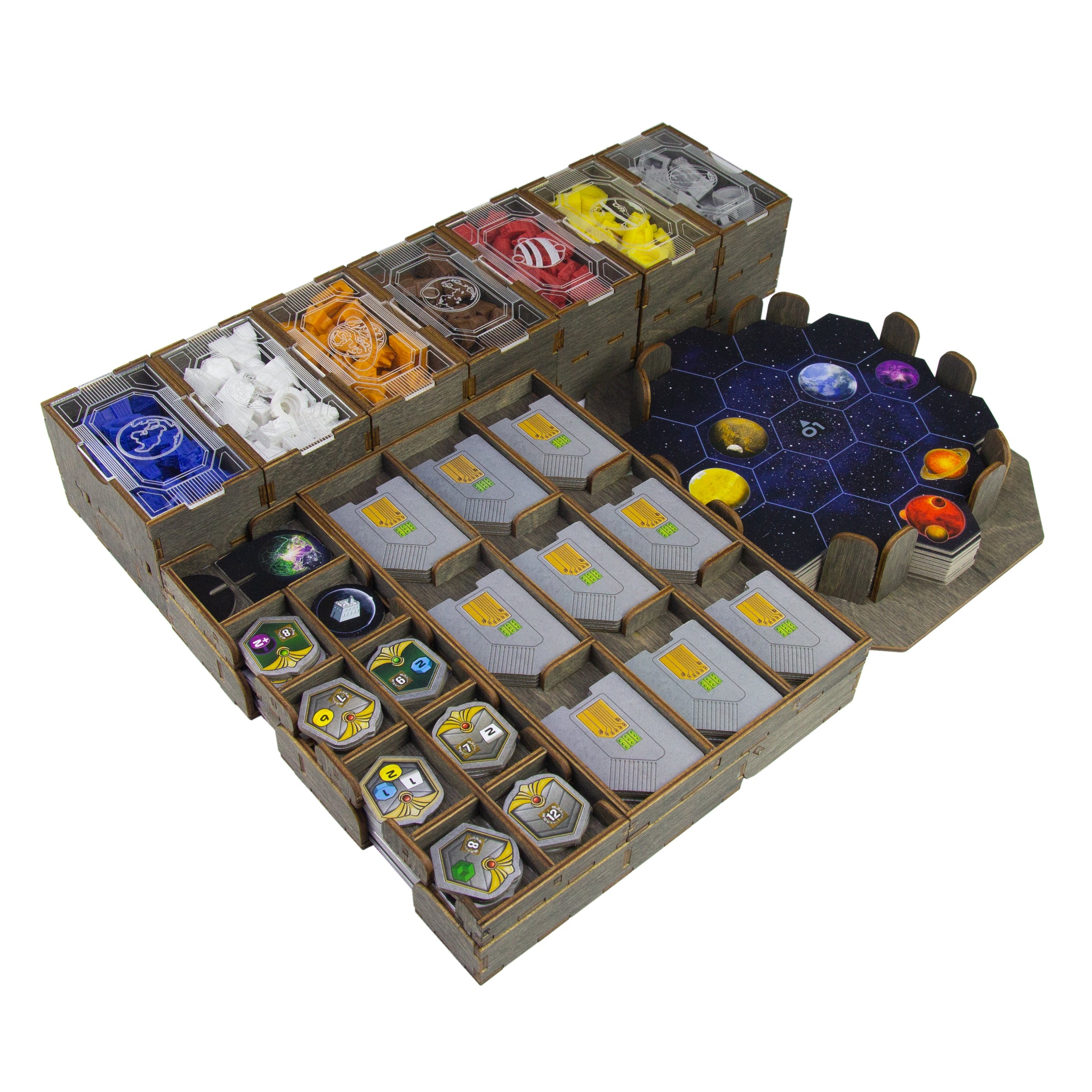 Gaia Project Wooden Storage Inserts - Compatible with Gaia Project Base Game