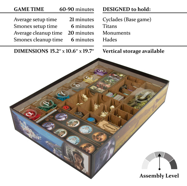 Cyclades Wooden Organizer for Titans, Monuments and Hades Expansions