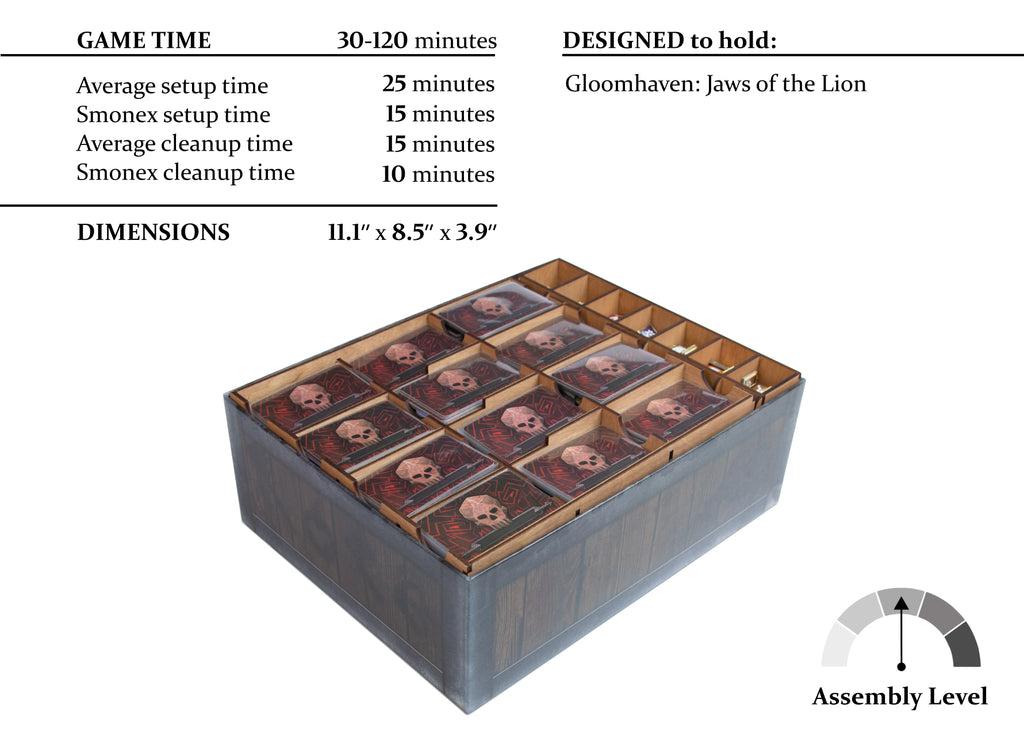 Gloomhaven: Jaws of the Lion Wooden Storage Box - Brown –