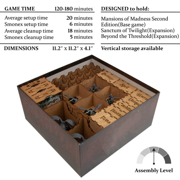 Mansions of Madness Storage Box Made of Wood - Compatible with Sanctum of Twilight and Beyond the Threshold Expansions