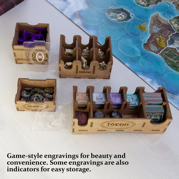Cyclades token trays and miniature holders