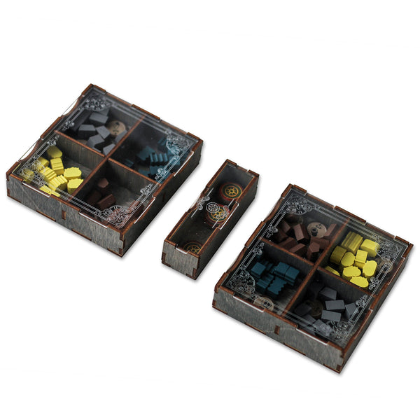 Scythe wooden inserts by Smonex will fit all of the game components.