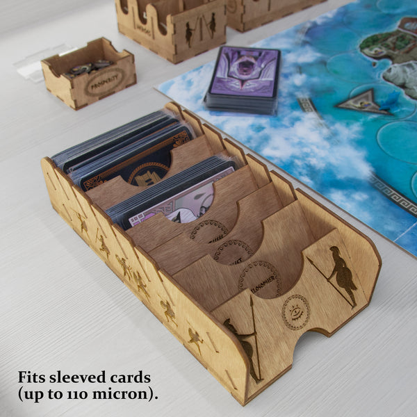 Cyclades cardholder made of wood suitable  for sleeved cards