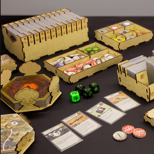 Wooden organizer for Fallout tabletop game