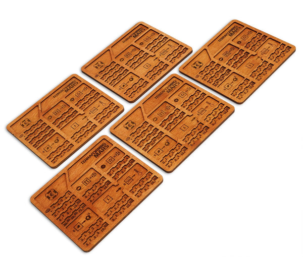 Set of 5 Terraforming Mars player boards is perfect for your gaming team.