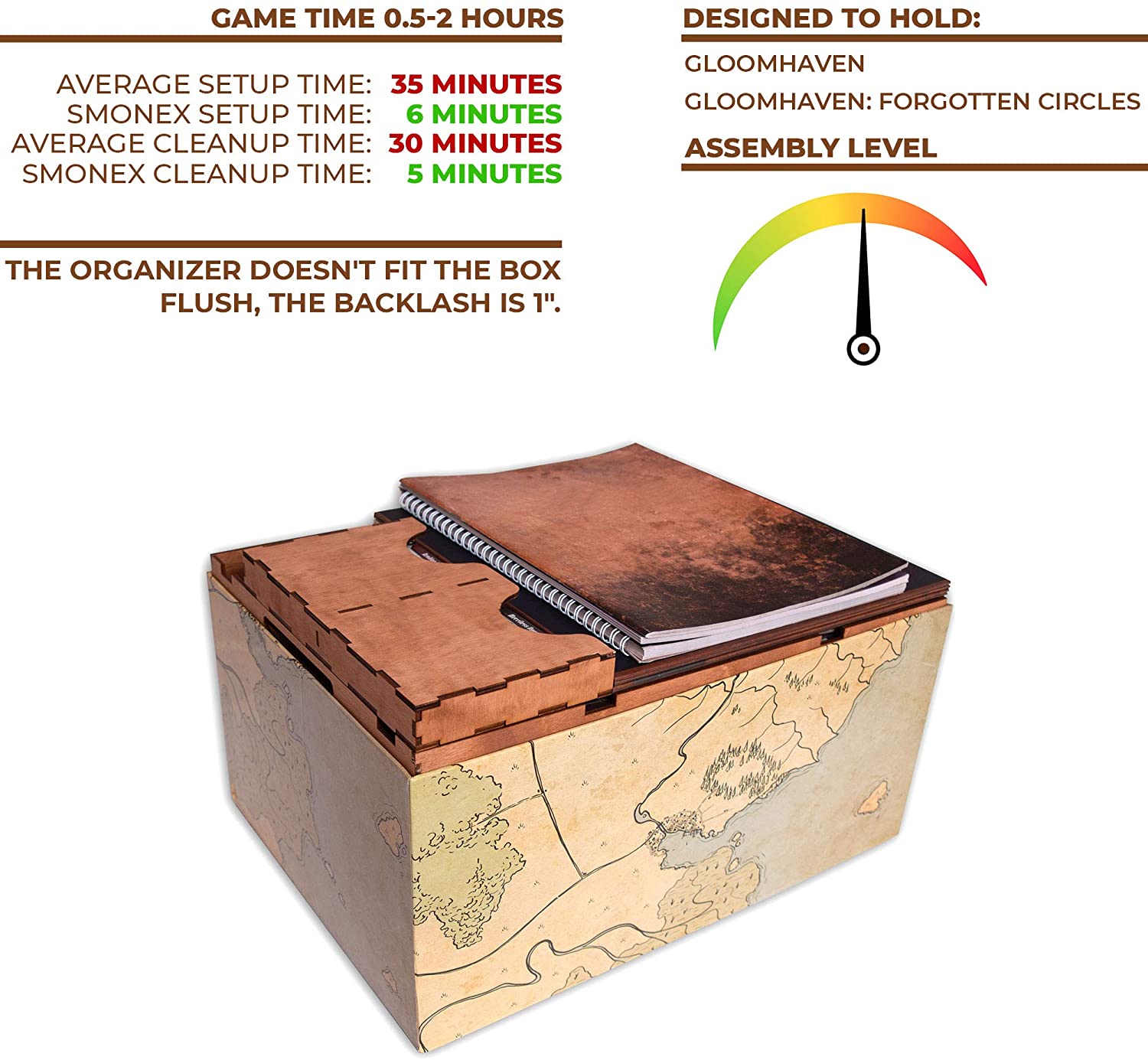 gloomhaven item card binder Gloomhaven Organizer Made of Wood