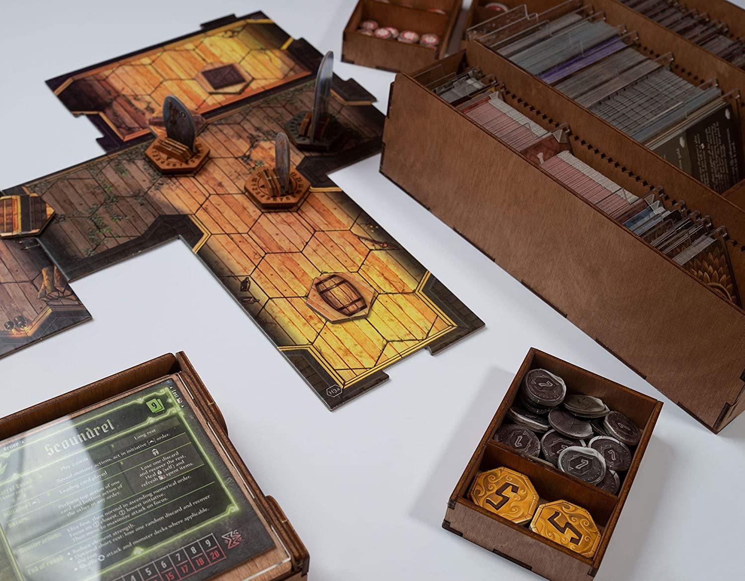 Gloomhaven Organizer Made of Wood - Compatible with Base Game and