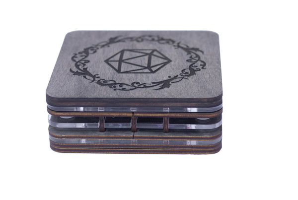 RANDOM DESIGN - Kickstarter Bestseller - Gray Dice Tower Set of Accessories for Dungeons and Dragons and other RPG - random design