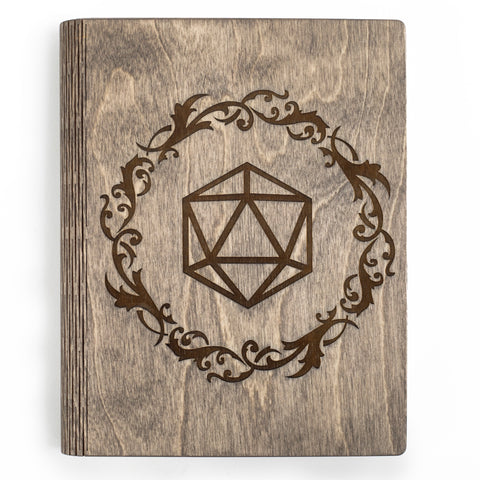 Wooden board games notepad with Dice engraving