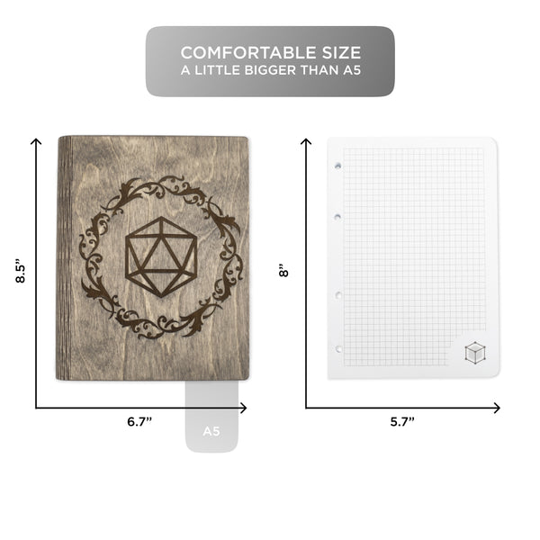 RPG notepad with Dice design