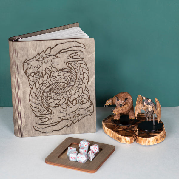 Wooden notepad with Dragon design
